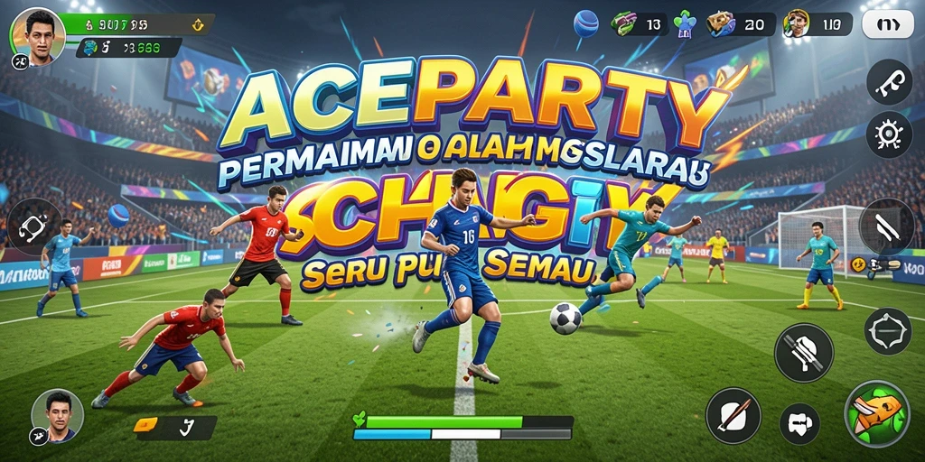 Tampilan gameplay ACEPARTY yang menarik dan penuh aksi olahraga.