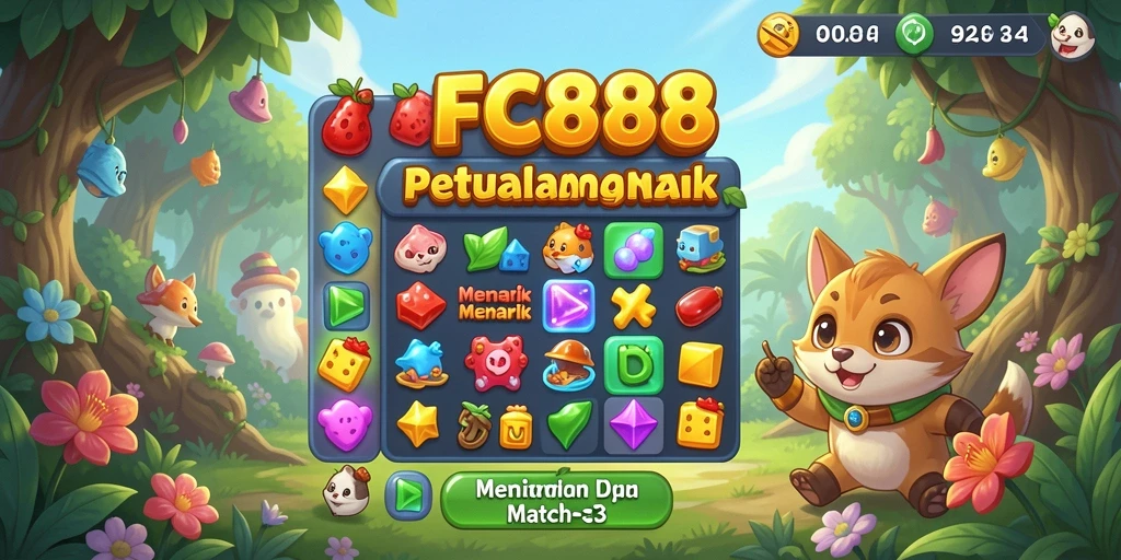 Screenshot FC888 menampilkan gameplay seru dalam mencocokkan objek.
