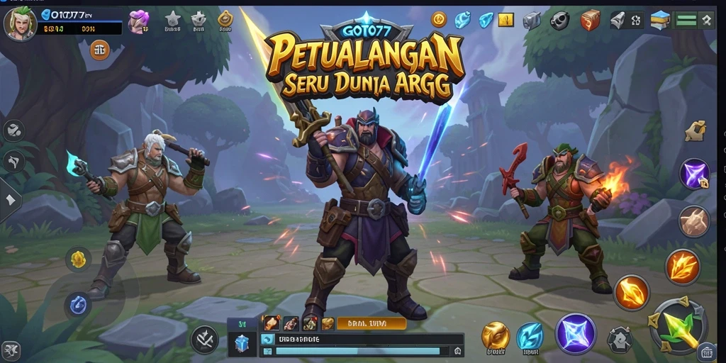 Gameplay GOTO77 menampilkan karakter beraksi di lingkungan dunia terbuka yang menakjubkan.