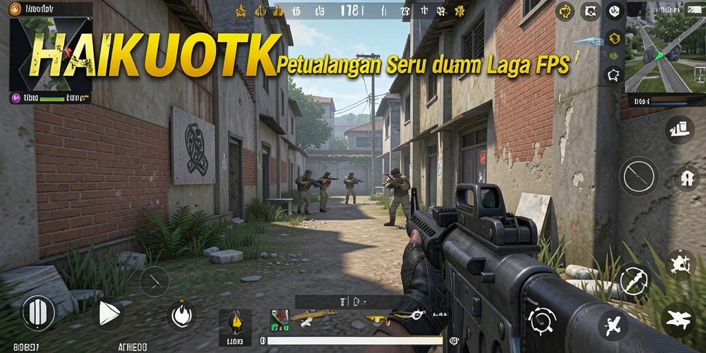 Screenshot gameplay HAIKUOTK menunjukkan aksi menegangkan dalam pertempuran FPS.