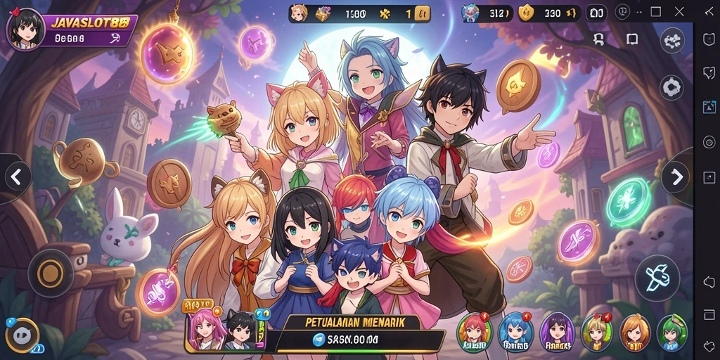 Grafis penuh warna dan karakter Anime menarik dalam gameplay slot.