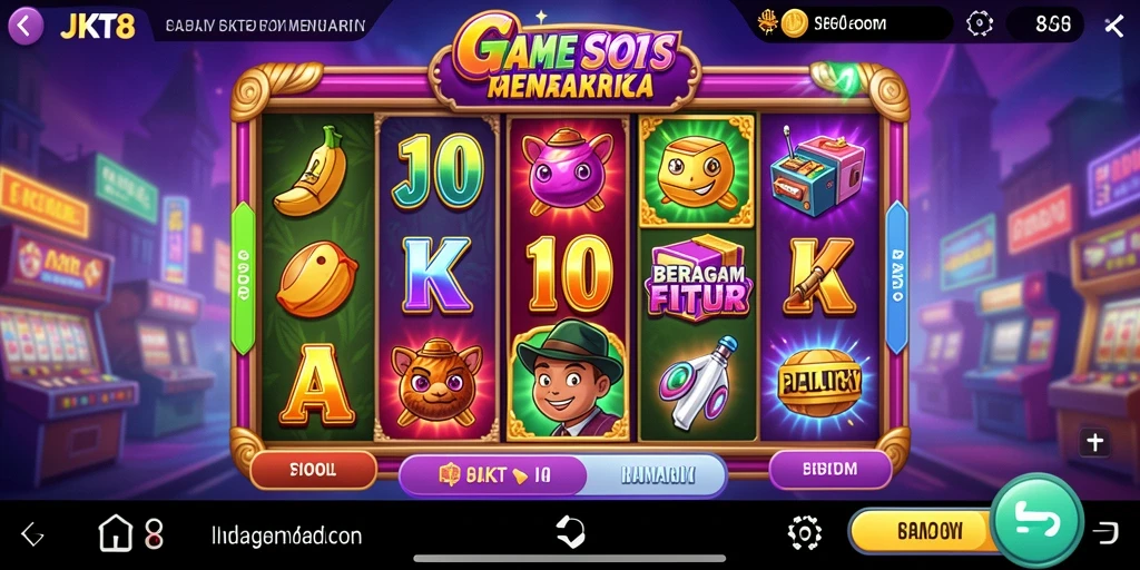 Screenshot gameplay JKT8 menampilkan slot yang menarik dan interaktif.