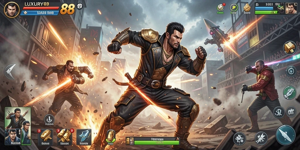 Tampilan gameplay seru dari LUXURY88 dengan pertarungan yang intens.