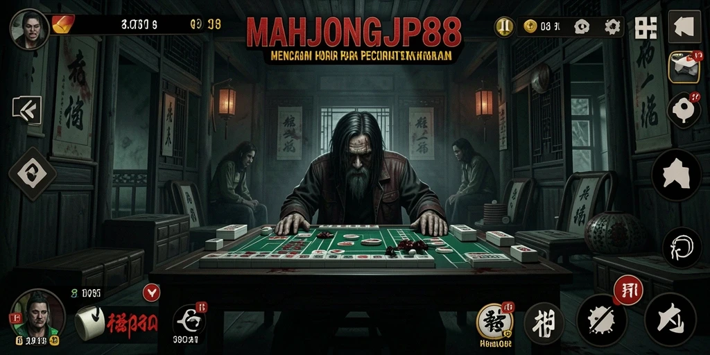 Tampilan gameplay horor MAHJONGJP88 yang menegangkan dan penuh kejutan.