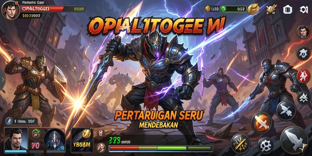 Tampilan gameplay mendebarkan dari OPALTOGEL dalam pertarungan intens.
