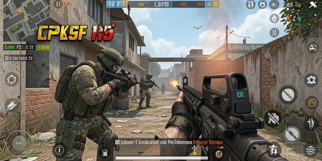 Tampilan mendebarkan dari gameplay PK95 dengan aksi FPS yang intens.