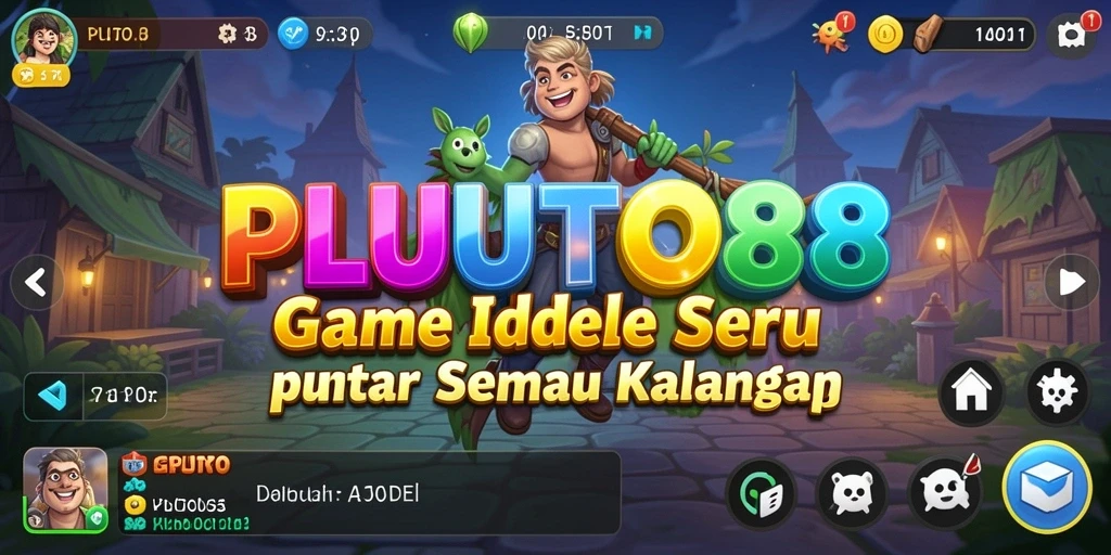 Screenshot PLUTO88 menunjukkan gameplay Idle yang menarik dan penuh warna.