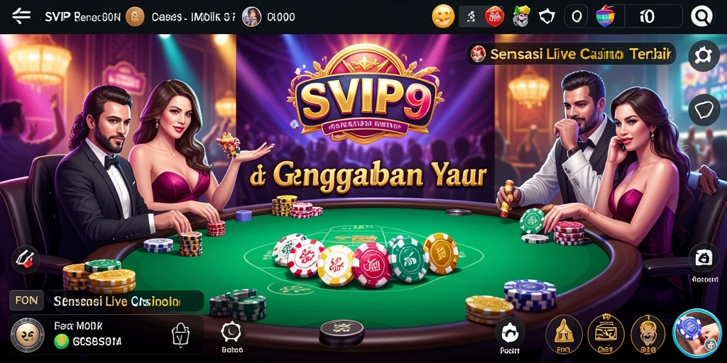 Tampilan seru gameplay Live Casino di SVIP9 dengan dealer langsung.