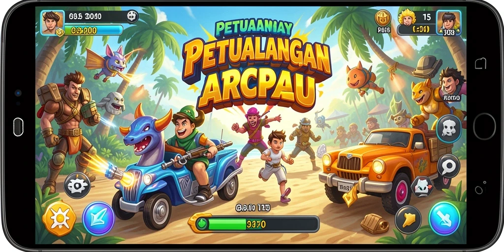 Screenshot utama T6 memperlihatkan gameplay Arcade yang seru dan menantang.