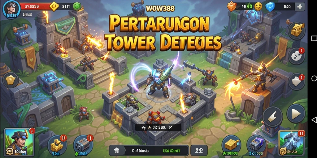 Gameplay epik WOW388 dalam menyerang dan bertahan.